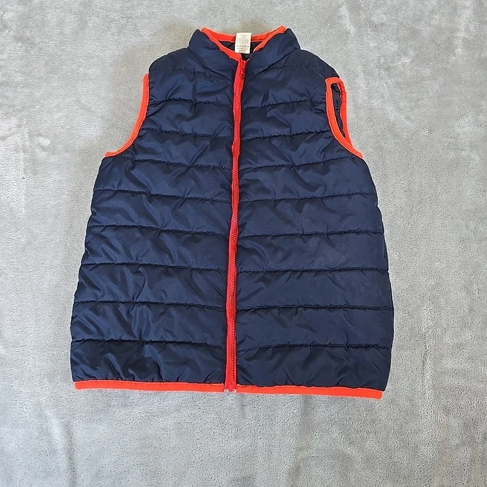 Gymboree Puffer Vest Boys Large 10-12 Blue Zip‎ Front Sleeveless Jacket Outdoors